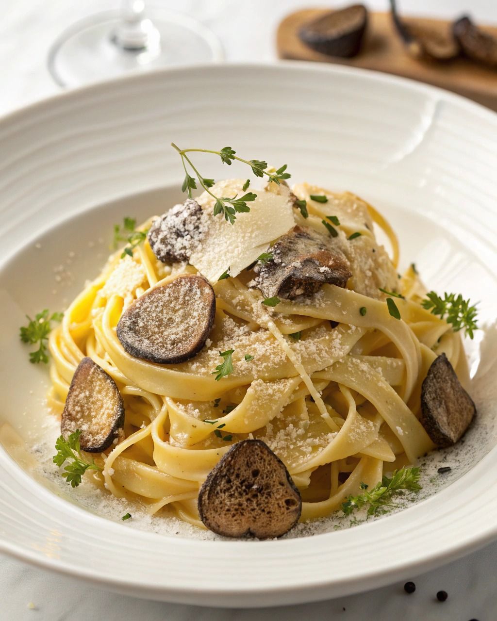 Pâte à la crème truffe et parmesan